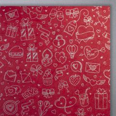 Cartes papier organique amour rouge
