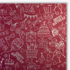 Cartes papier organique anniversaire rouge