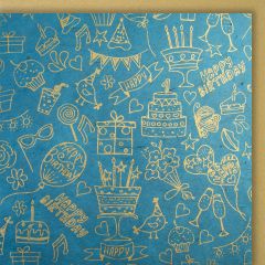 Cartes papier organique anniversaire turquoise