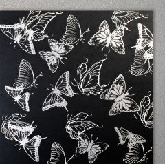Organic Paper Card Schmetterlinge schwarz