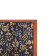 Organic Paper Card klein orientalische Weihnachtskugeln blau