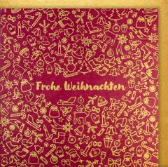 Organic Paper Card Xmas Symbole und Frohe Weihnachten rot
