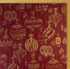Organic Paper Card Orientalische Weihnachtskugeln rot