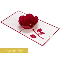 Carte 3D Pop-up Mini rose rouge 