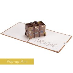 Carte 3D Pop-up Mini valise brun All the best