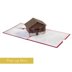 3D Pop-up Karte Mini Chalet rot
