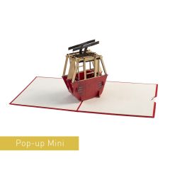 3D Pop-up Karte Mini Gondelbahn rot