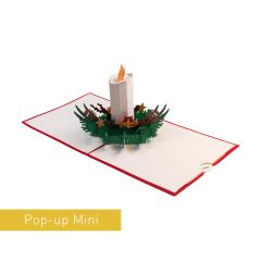 3D Pop-up Karte Mini Weihnachtsgesteck rot