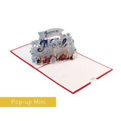 3D Pop-up Karte Mini
Weihnachtstext Joyeux Noël rot