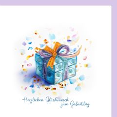 Quilling-Karte Premium Geschenk Herzlichen Gl&uuml;ckwunsch zum Geburtstag