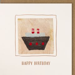 Tea Bag-Karte quadratisch Ozeandampfer Happy Birthday