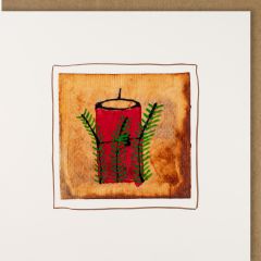 Tea Bag-Karte quadratisch Weihnachtskerze