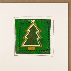 Tea Bag-Karte quadratisch Tannenbaum grün