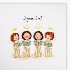 Quilling-Karte singende Engel Joyeux No&euml;l