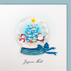 Quilling-Karte Schneekugel Joyeux No&euml;l