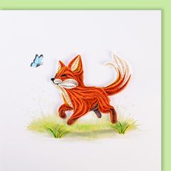 Quilling-Karte Fuchs mit Schmetterling 