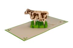 3D Pop-up-Karte Kuh grün