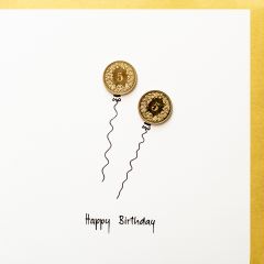5er-Karte Ballone Happy Birthday
