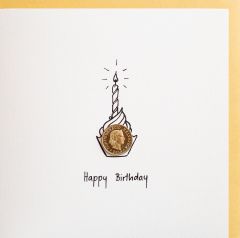 Carte 5 centimes Cupcake Happy Birthday