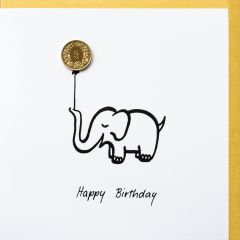 Carte 5 centimes Éléphant Happy Birthday