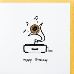 Carte 5 centimes Gramophone Happy Birthday