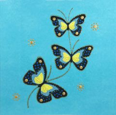 **Handpainted Jaab-Karte Schmetterlinge ass. in versch. Farben