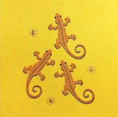 **Handpainted Jaab-Karte Gecko ass. in versch. Farben