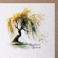 Handmade Paper Karte Trauerweide Herzliches Beileid