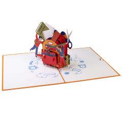 Carte 3D Pop-up sac à dos rentrée scolaire 