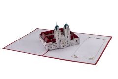 Carte 3D Pop-up monastère Einsiedeln rouge