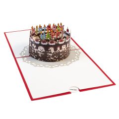 3D Pop-up-Karte Schwarzwäldertorte Happy Birthday rot