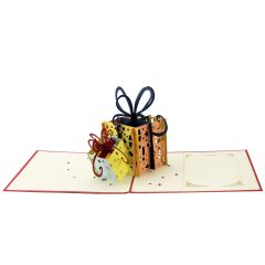 ACTION **Carte 3D Pop-up Deux cadeaux rouge