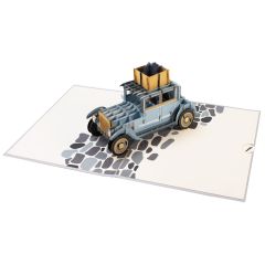 3D Pop-up-Karte Auto mit Paket Happy Birthday