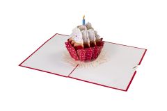 3D Pop-up-Karte Cupcake rot