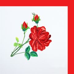 Paper Quilling-Karte rote Rosen 