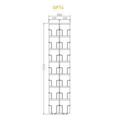 Schmalere Fachleiste mit 14 Fächern