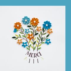 Paper Quilling-Karte Blumen Merci