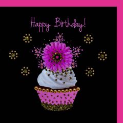 fromJUDE-Karte Geburtstags Cupcake Happy Birthday pink