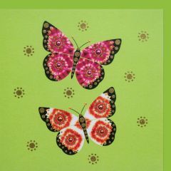 fromJUDE-Karte Batik Schmetterlinge grün