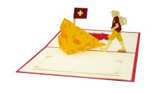 3D Pop-up-Karte Schweizer Käse rot