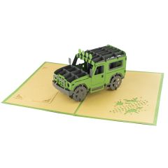 ACTION **Carte 3D Pop-up Jeep verte