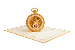3D Pop-up-Karte Schweizer Uhr gold