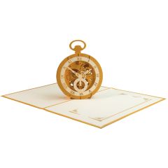 3D Pop-up-Karte Schweizer Uhr gold