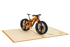 3D Pop-up-Karte Mountainbike orange
