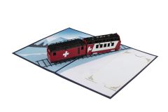 Carte 3D Pop-up Glacier Express bleu