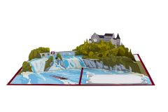 3D Pop-up-Karte Rheinfall rot