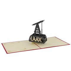 3D Pop-up-Karte Seilbahn Laax rot