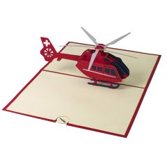 3D Pop-up-Karte Helikopter rot