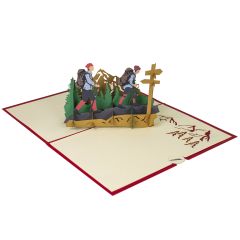 3D Pop-up-Karte Wanderer