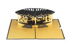 3D Pop-up-Karte Fitness schwarz 